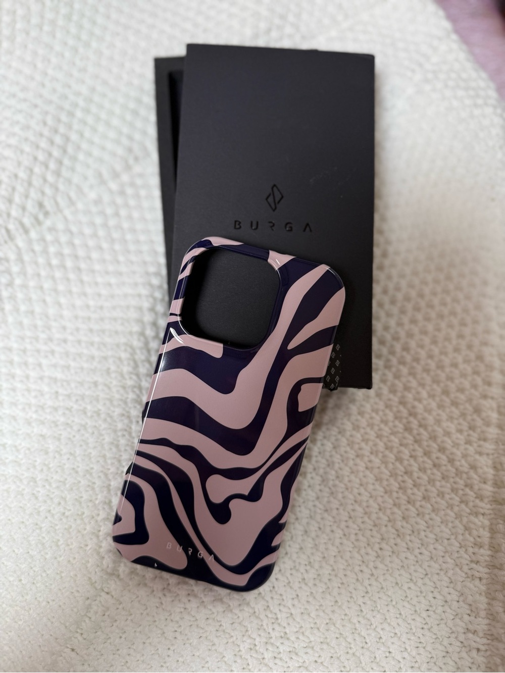 Tan & Navy Zebra Pattern Protective Phone Case